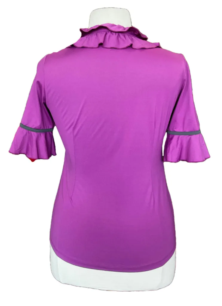 4 All by Jofit Ruffled Purple Top Size L MSP$75