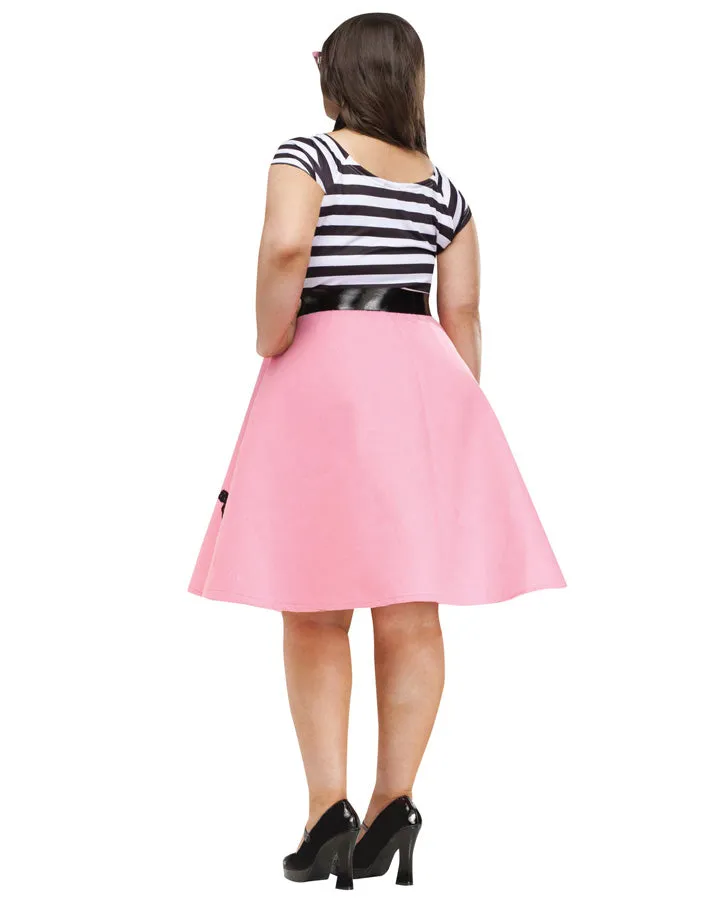 50s Soda Shop Sweetie Womens Plus Size Costume
