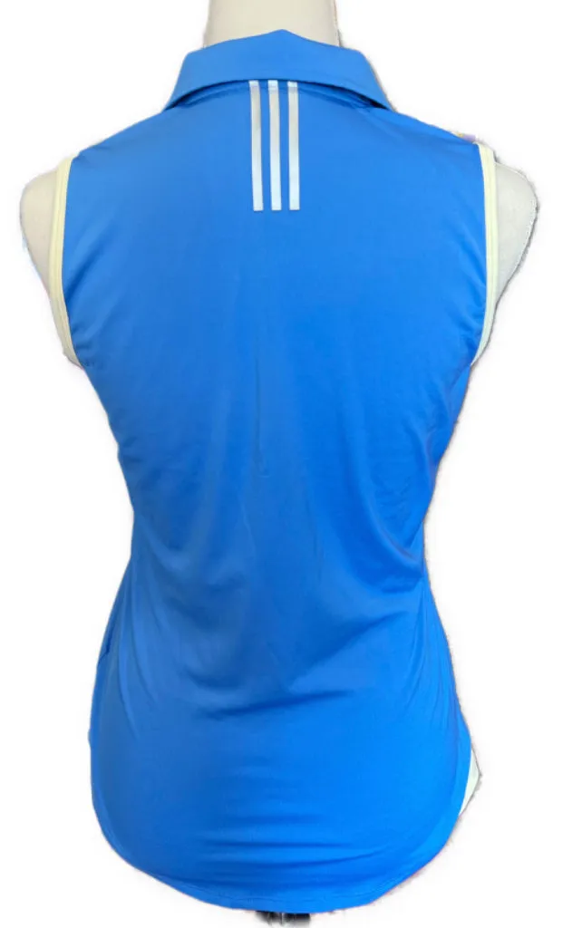 Adidas Blue Sleeveless Golf Polo w/ Yellow Trim Size S MSP$50