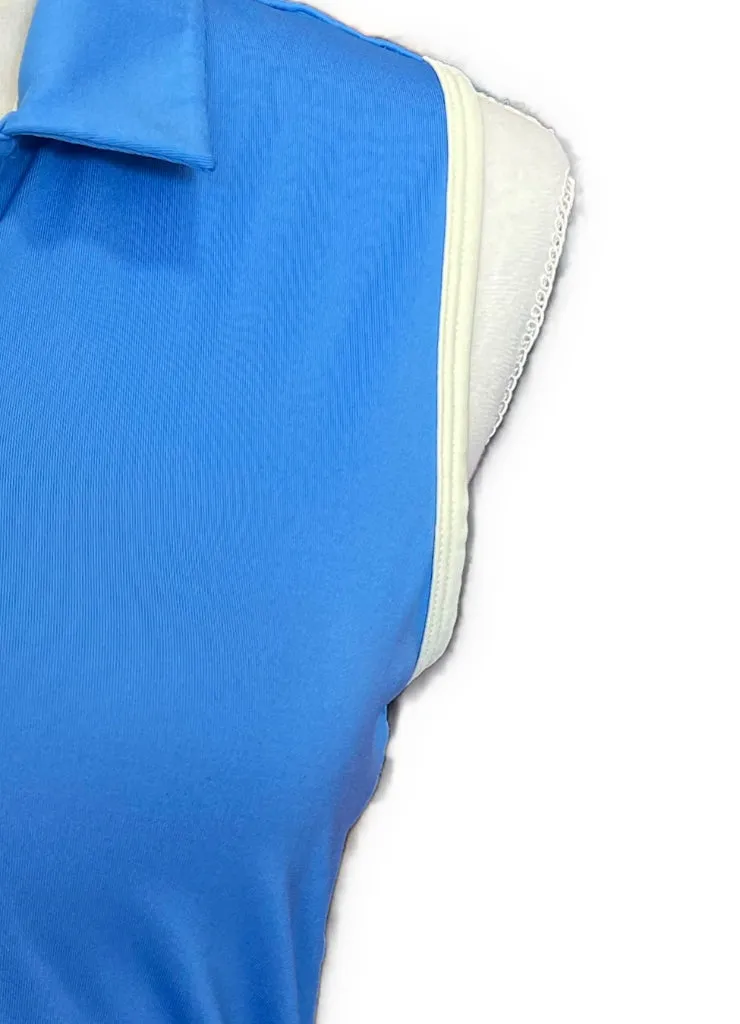 Adidas Blue Sleeveless Golf Polo w/ Yellow Trim Size S MSP$50