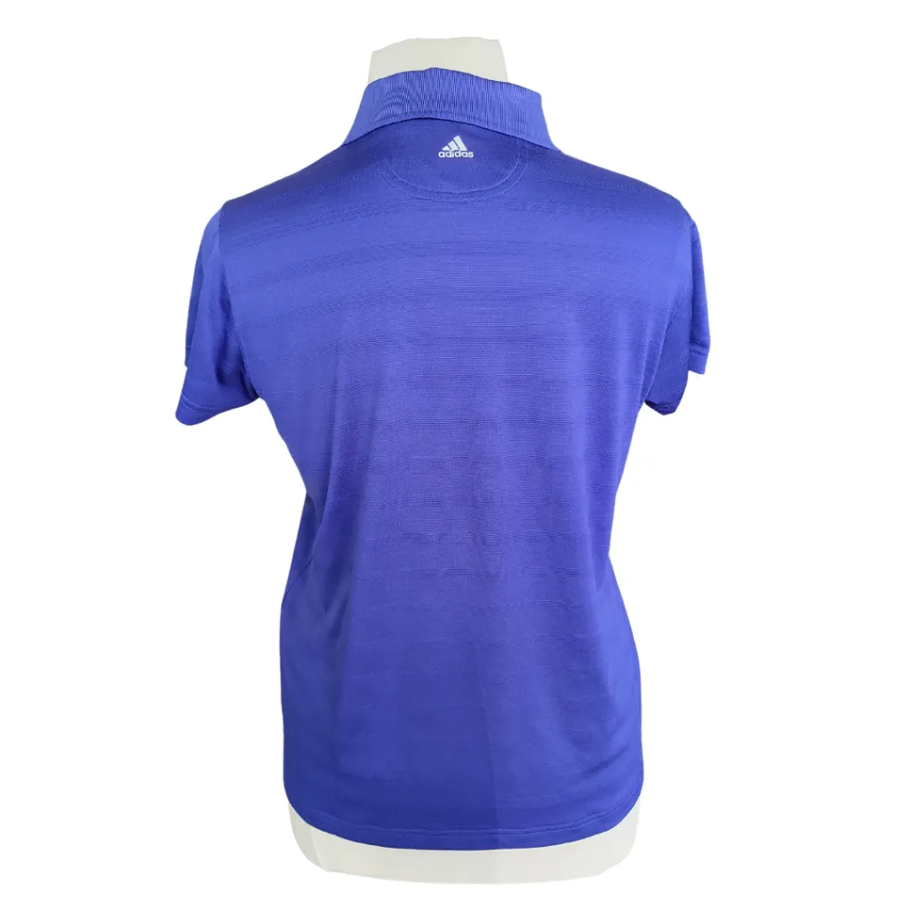 Adidas Clima Cool Women's Textured Stripe Golf Polo in Blue Size XL MSP$50