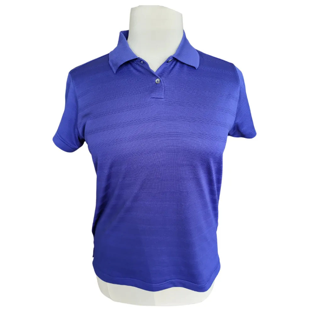 Adidas Clima Cool Women's Textured Stripe Golf Polo in Blue Size XL MSP$50