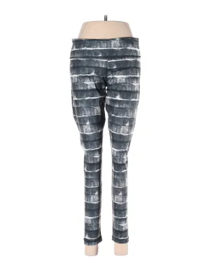 Adidas Gray , Black & White Striped Activewear Leggings Size M