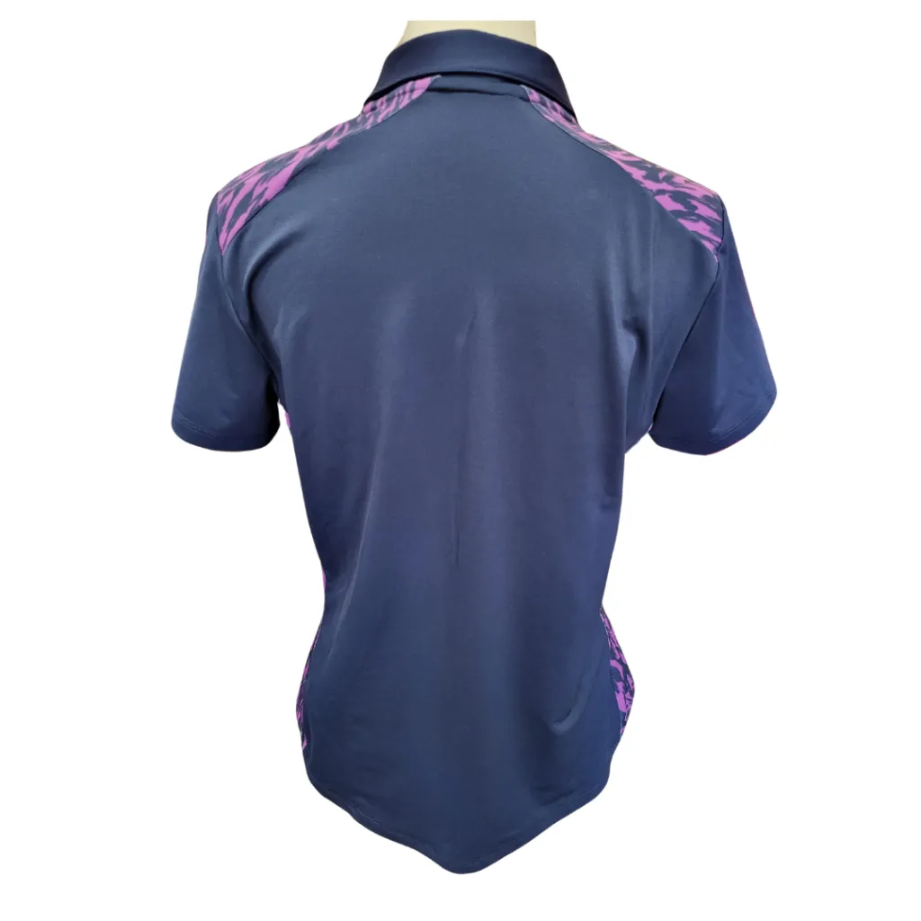 Adidas Navy & Purple Talamore Golf Course Polo Size M