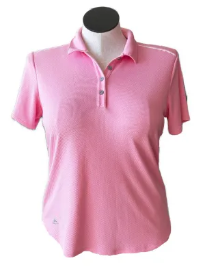 Adidas Pink Textured Golf Polo Size L MSP$50