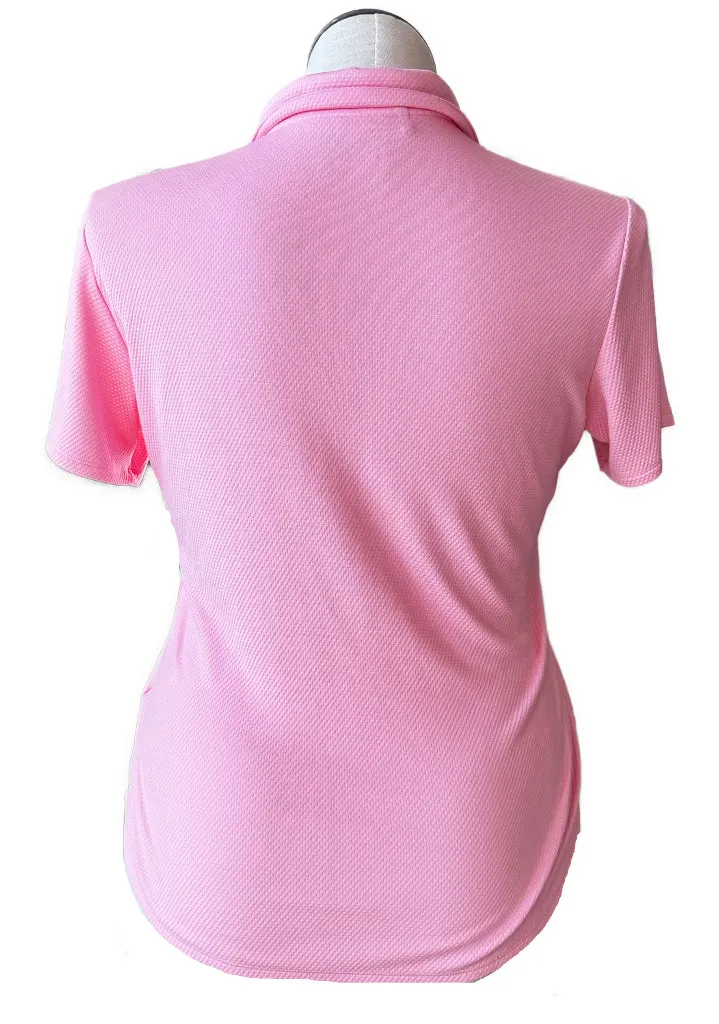 Adidas Pink Textured Golf Polo Size L MSP$50