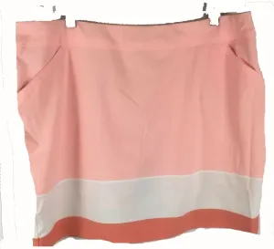 Adidas Stripe Pull-on Skort Peach/White/Coral