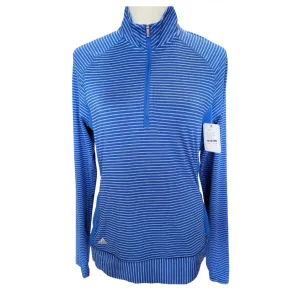 Adidas Women's Blue Striped Golf Pullover Size M MSP$79