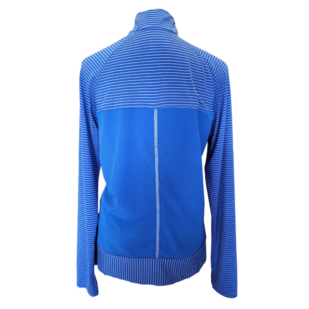 Adidas Women's Blue Striped Golf Pullover Size M MSP$79