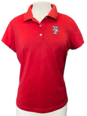 Adidas Women's Red Wisconsin Textured Golf Polo Size XL MSP$55