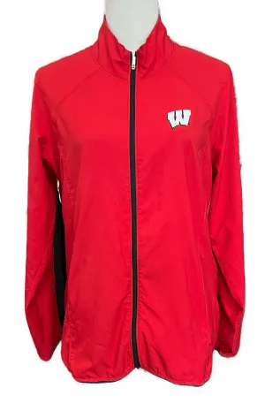 Adidas Women's Red Wisconsin Windbreaker Jacket Size L MSP$95