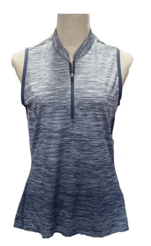 Adidas Women's Royal Heathered Stripe Racerback Golf Polo Size S