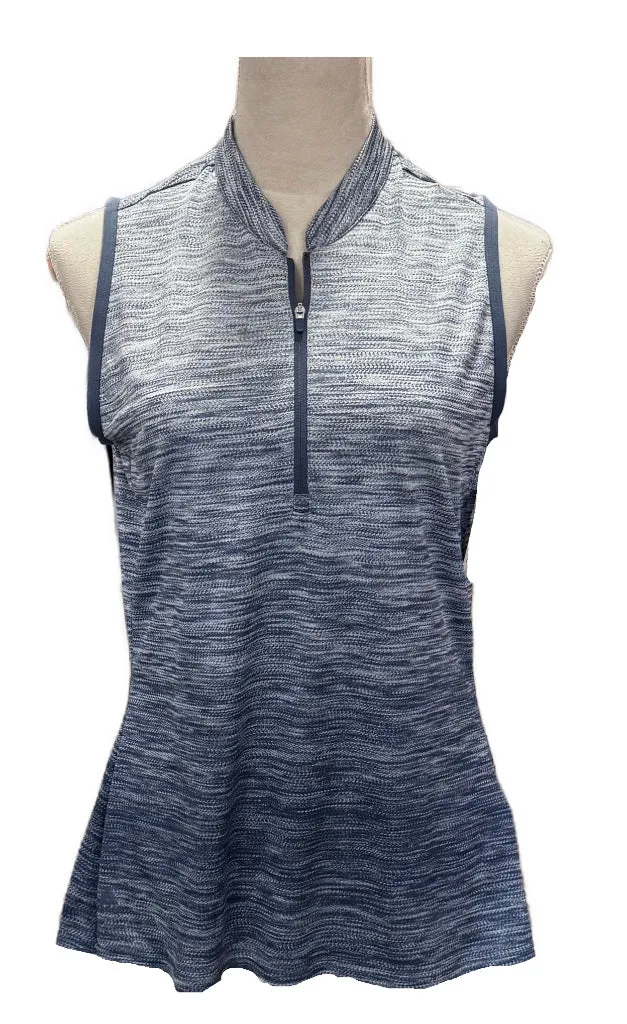 Adidas Women's Royal Heathered Stripe Racerback Golf Polo Size S