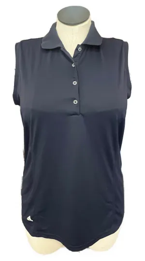Adidas Women's Solid Navy Sleevleless Golf Polo Size XL MSP$60