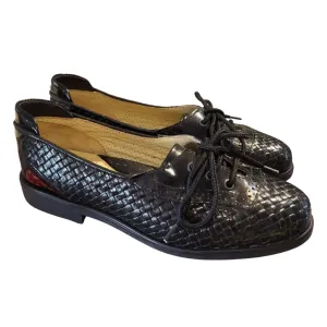 Aerogreen Black Woven Golf Shoes Size 6 MSP$279