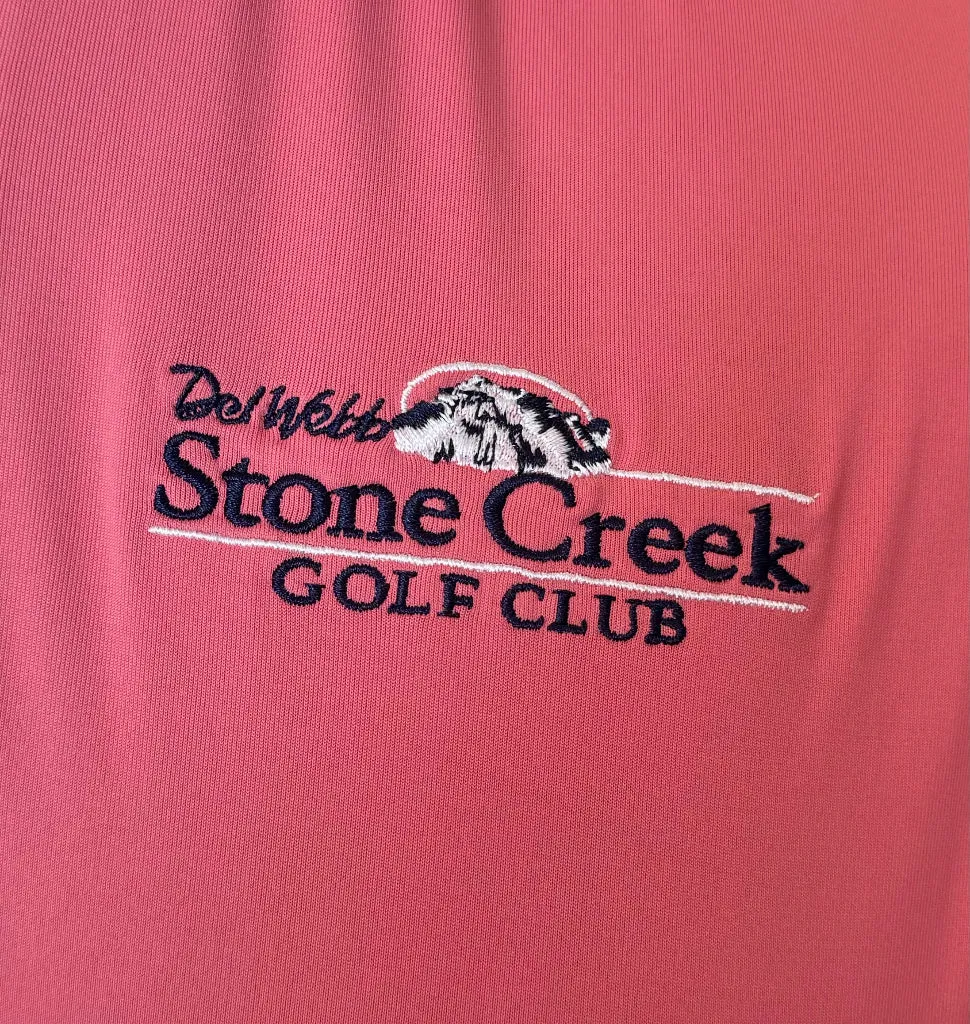 Ahead Pink Sleeveless Polo with Navy Trim & Logo Size XL