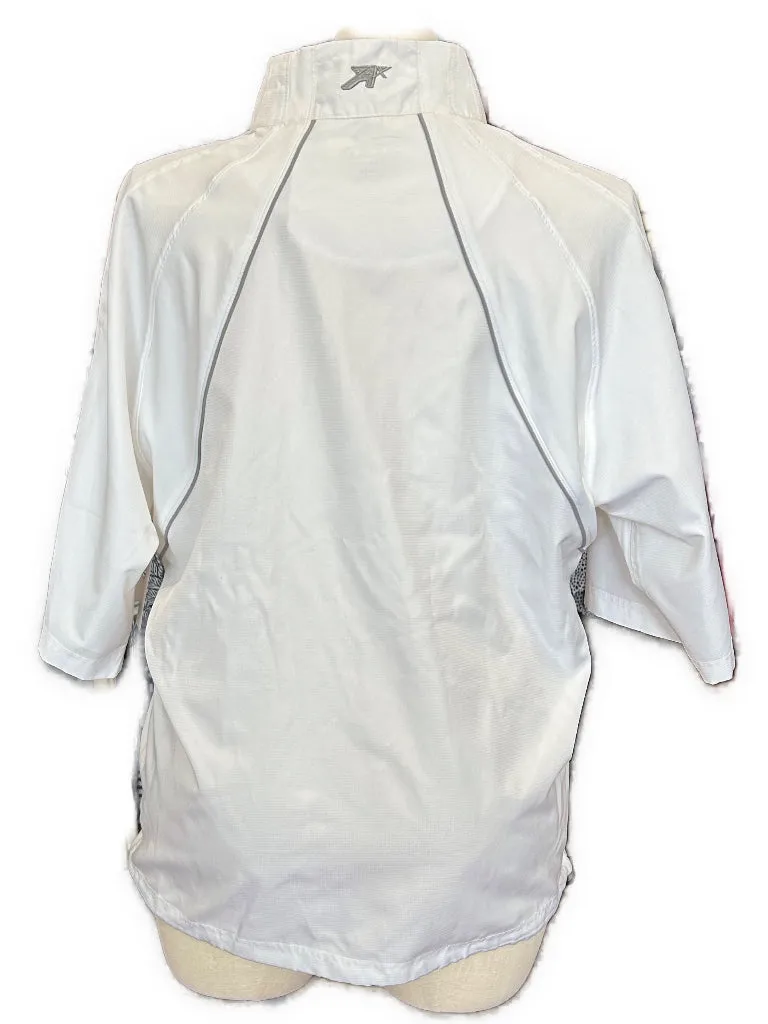 Ahead White Short Sleeve Women's Golf Windbreaker Size L