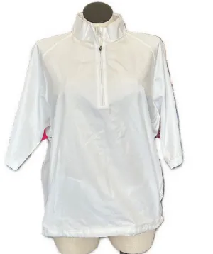 Ahead White Short Sleeve Women's Golf Windbreaker Size L