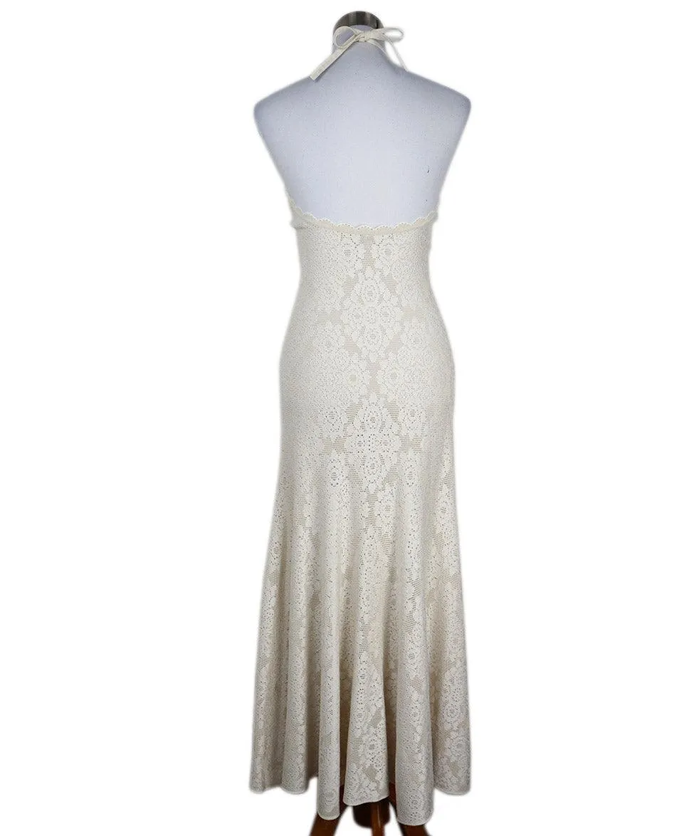 Alaia Neutral Cream & White Knit Dress sz 6