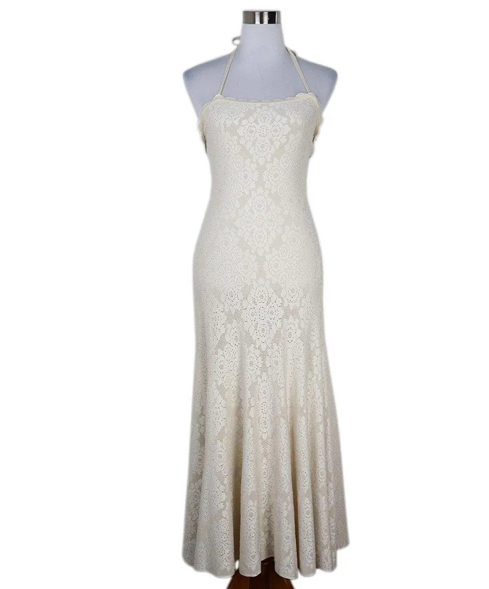 Alaia Neutral Cream & White Knit Dress sz 6