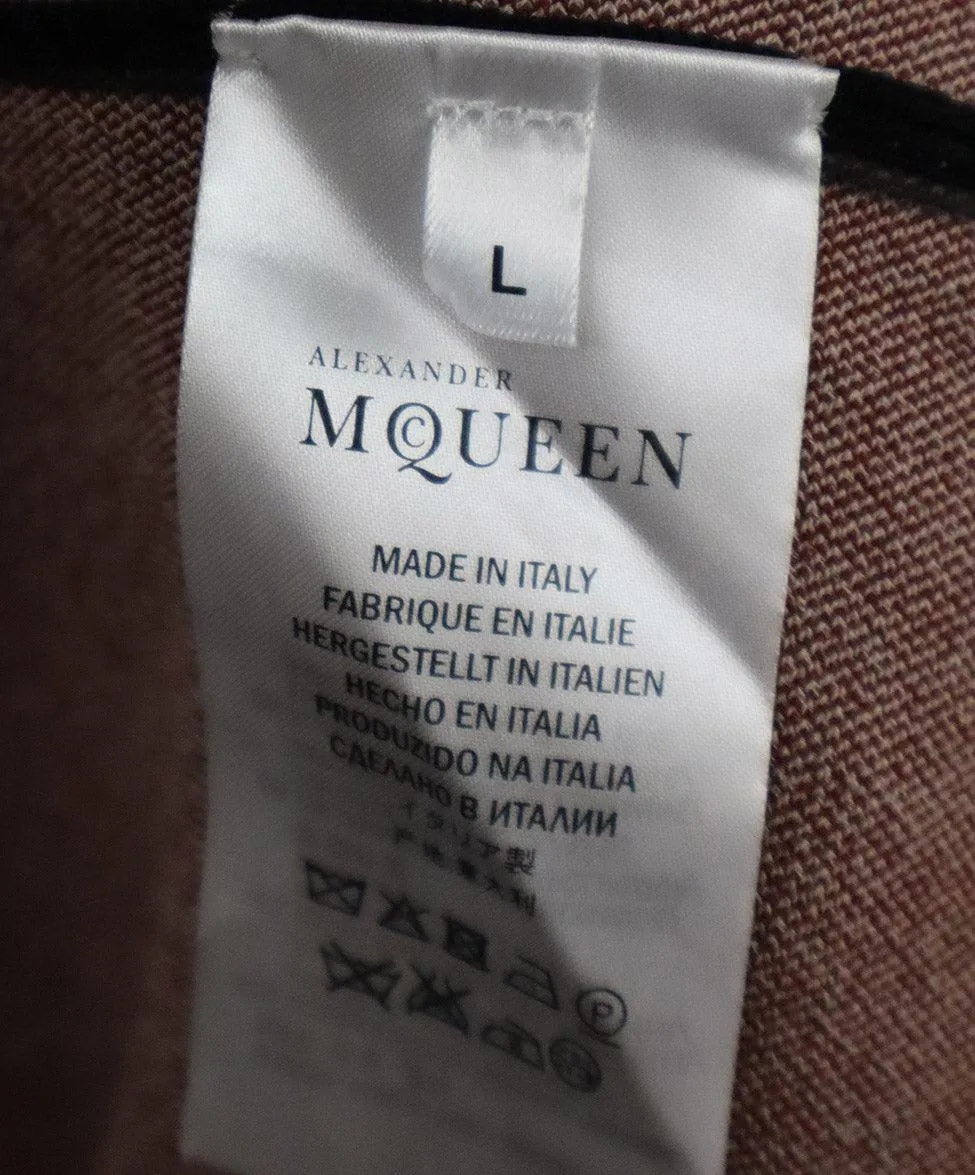 Alexander McQueen Black & Burgundy Print Dress sz 8