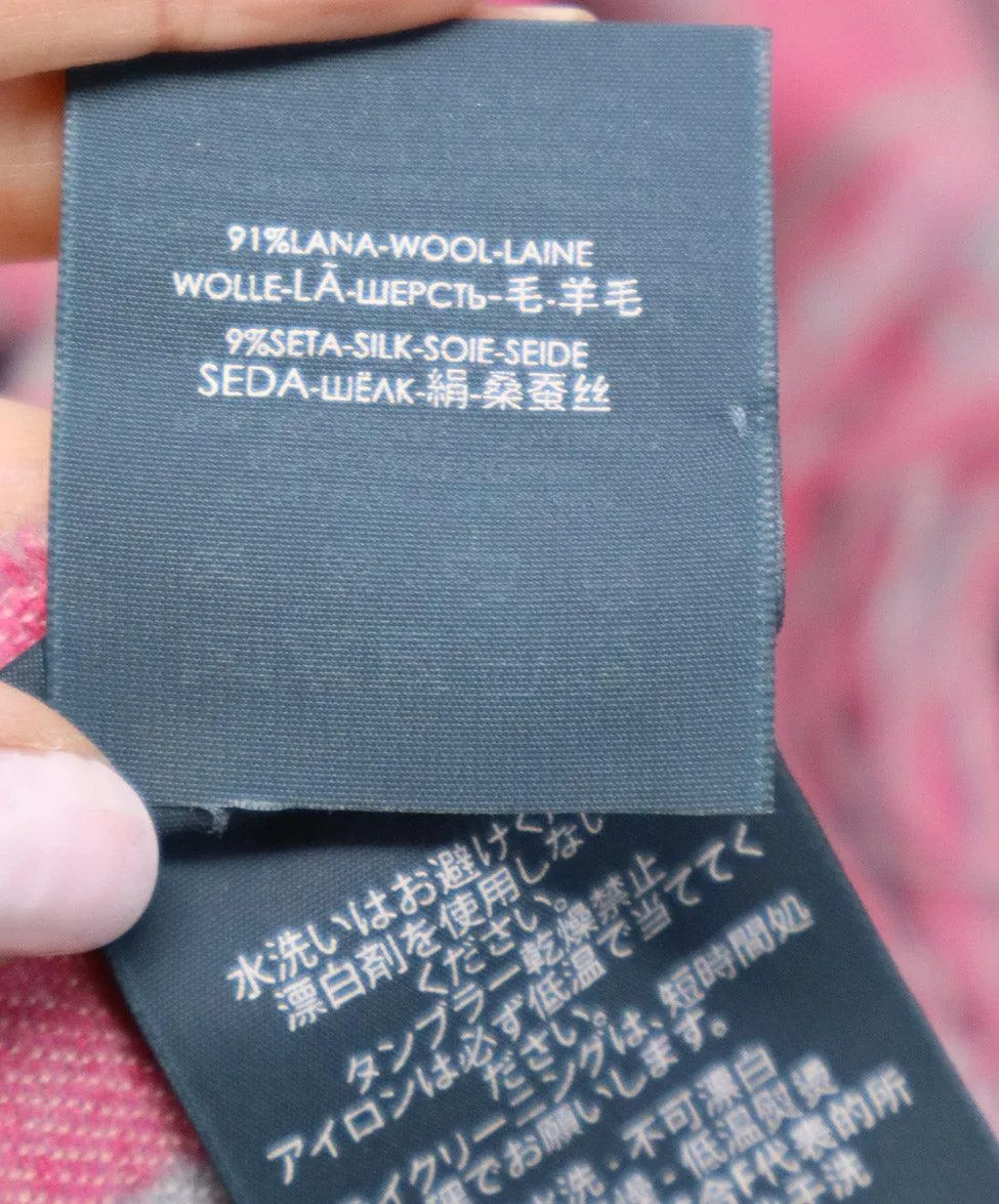 Alexander McQueen Pink & Grey Print Wool Shawl