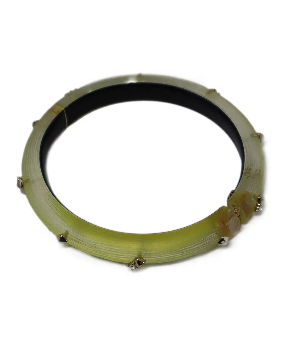 Alexis Bittar Yellow Lucite & Gold Stud Bracelet