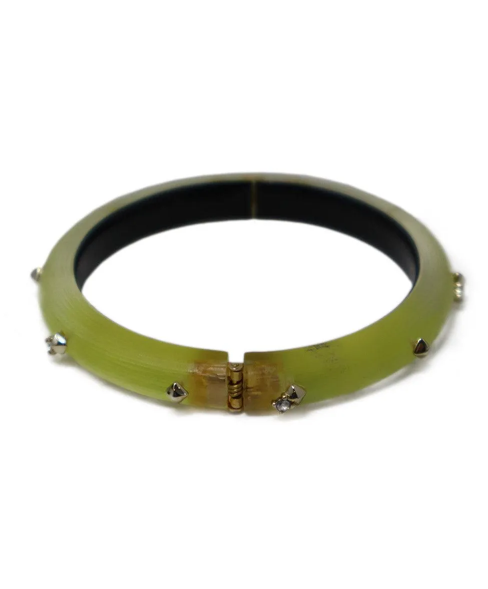Alexis Bittar Yellow Lucite & Gold Stud Bracelet