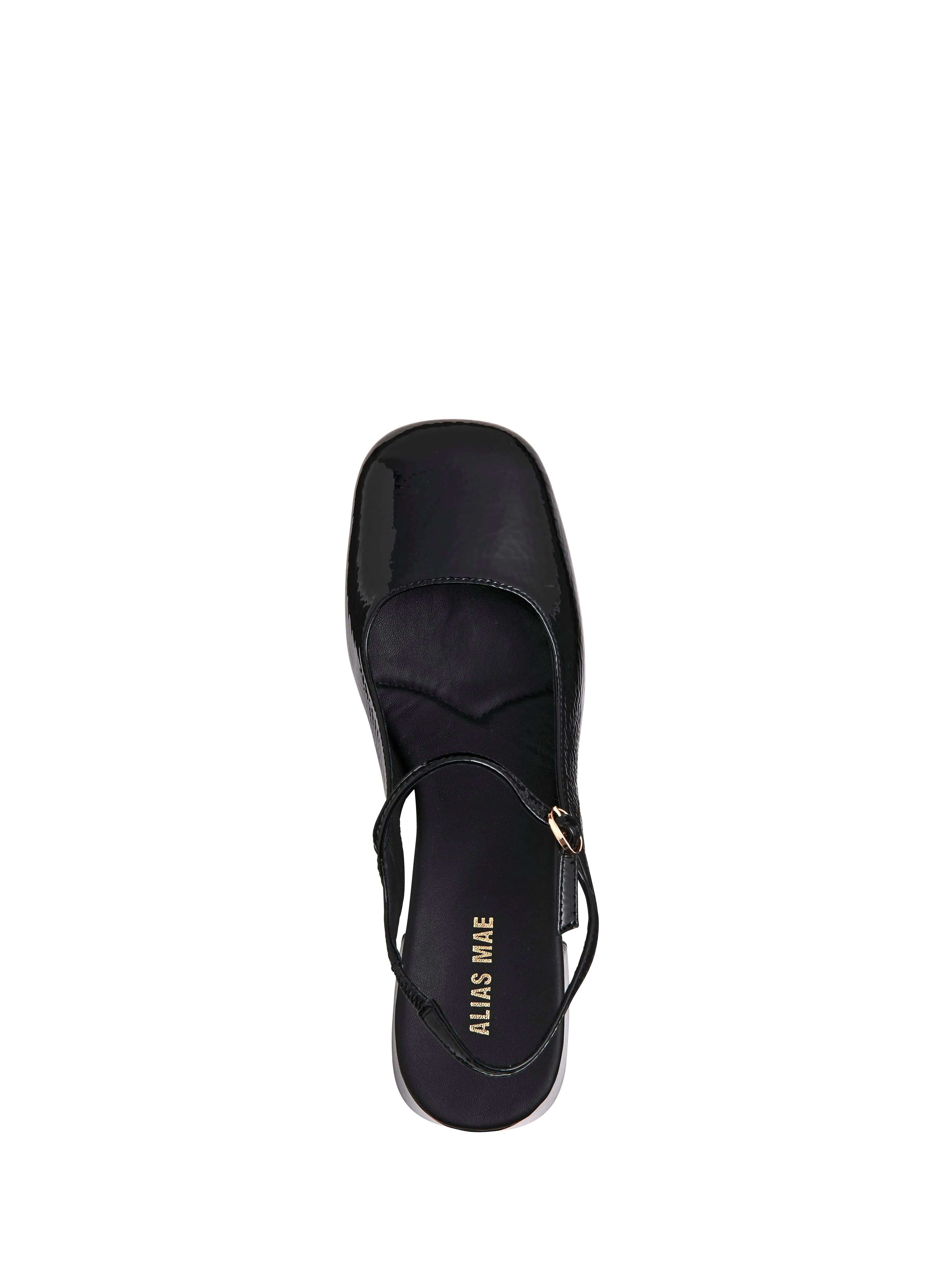 ALIAS MAE Womens Lucie - Black Crinkle Patent Leather Shoes