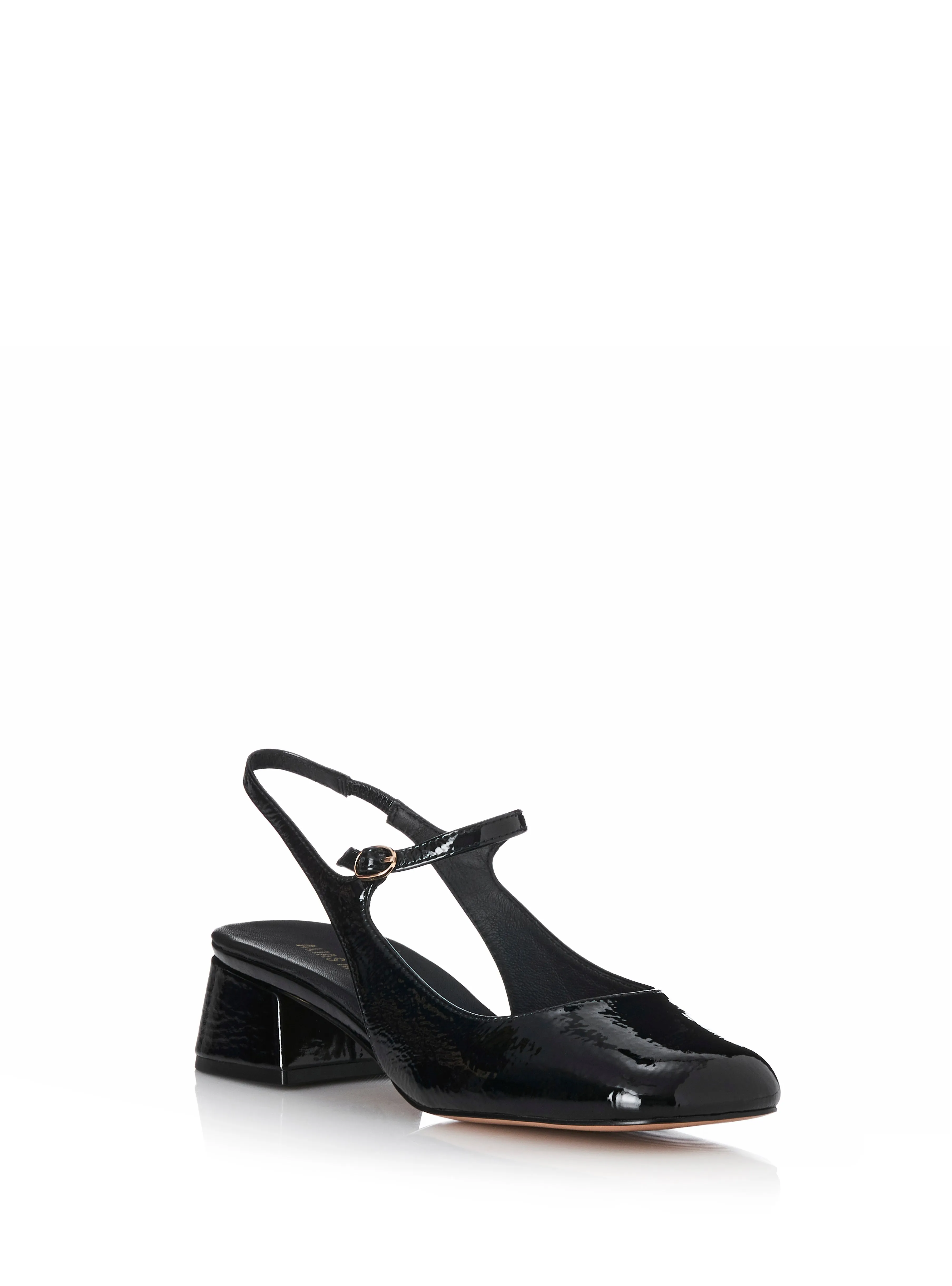 ALIAS MAE Womens Lucie - Black Crinkle Patent Leather Shoes