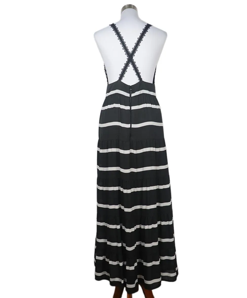 Alice   Olivia Brown & White Maxi Dress sz 8