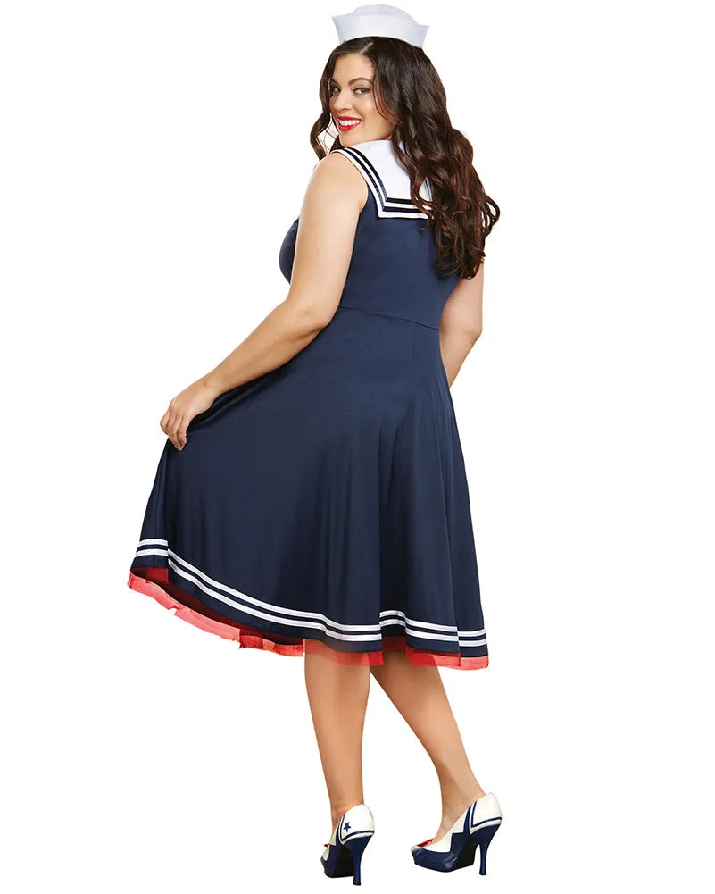 All Aboard Sailor Womens Plus Size Costume
