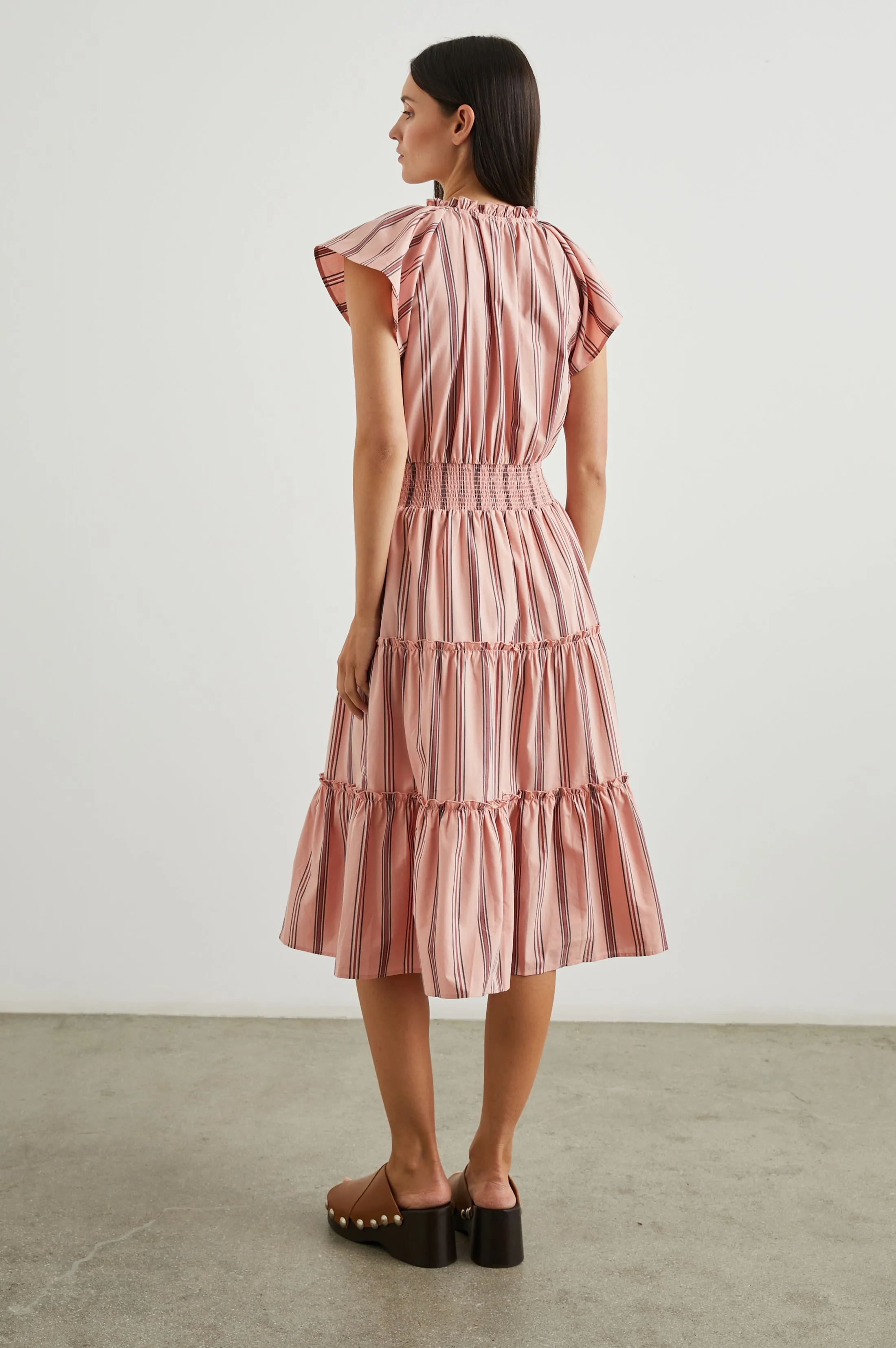 AMELLIA DRESS - CORAL NAVY STRIPE Rails