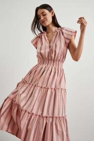AMELLIA DRESS - CORAL NAVY STRIPE Rails