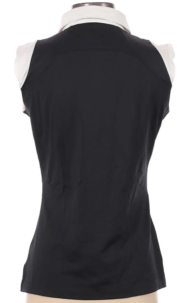 Annika Black & White Sleeveless Polo Size S