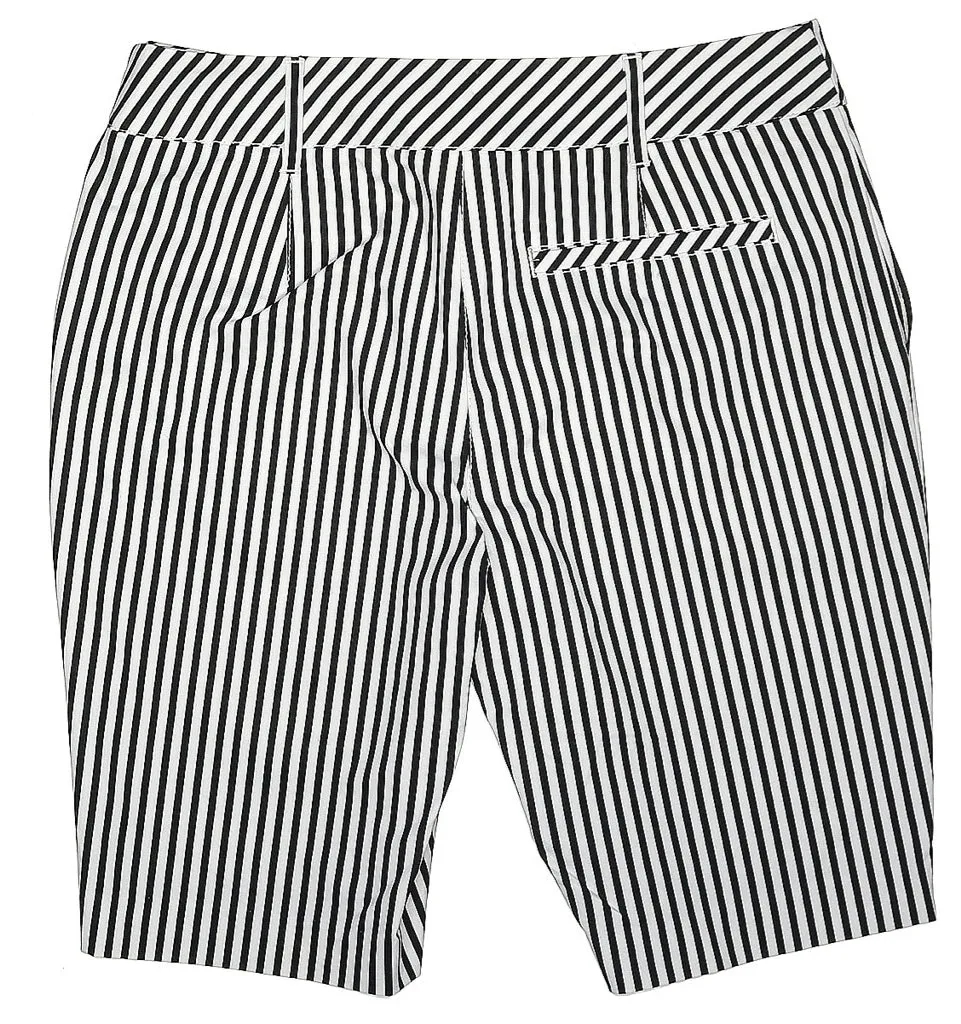 Annika by Cutter & Buck Black and White Striped Shorts Size 6 MSP$95