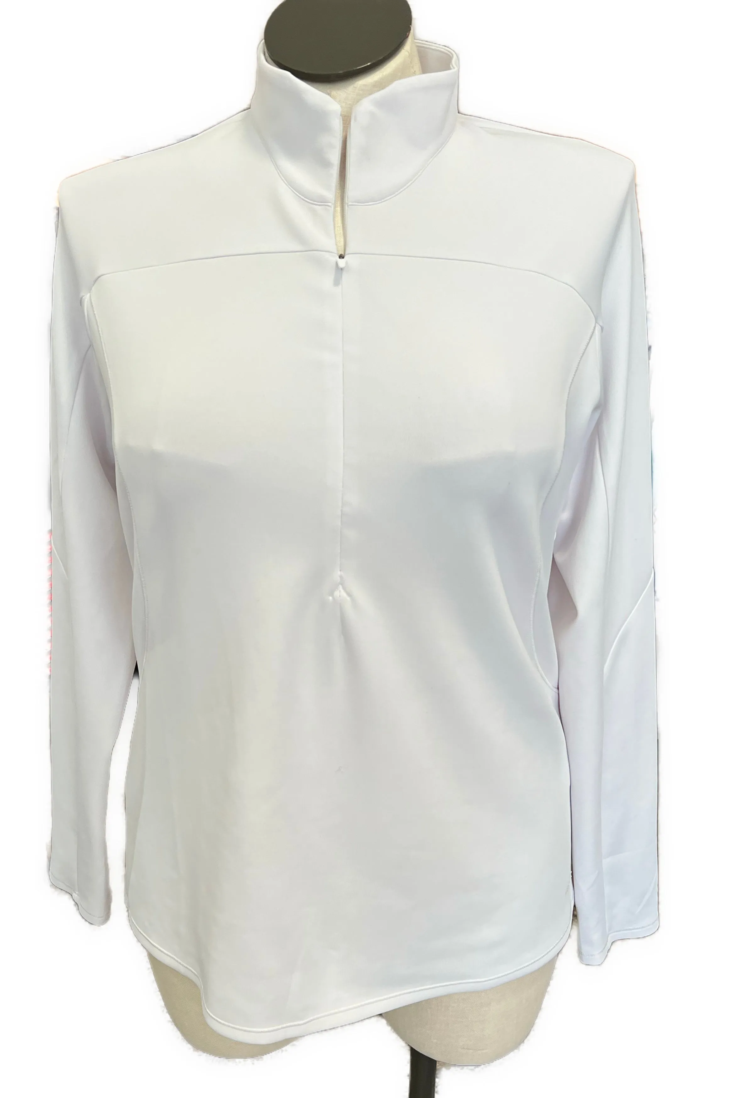 Annika by Cutter & Buck White 1/4 Hidden Zip Pullover Size XL