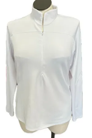 Annika by Cutter & Buck White 1/4 Hidden Zip Pullover Size XL