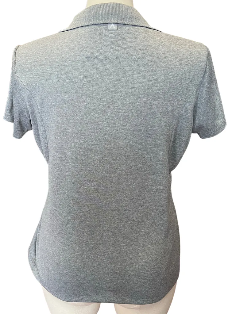 Antigua Gray Polo with Sleeve Logo Size L