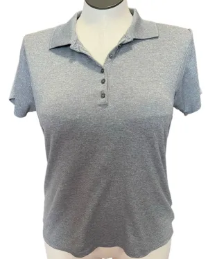 Antigua Gray Polo with Sleeve Logo Size L