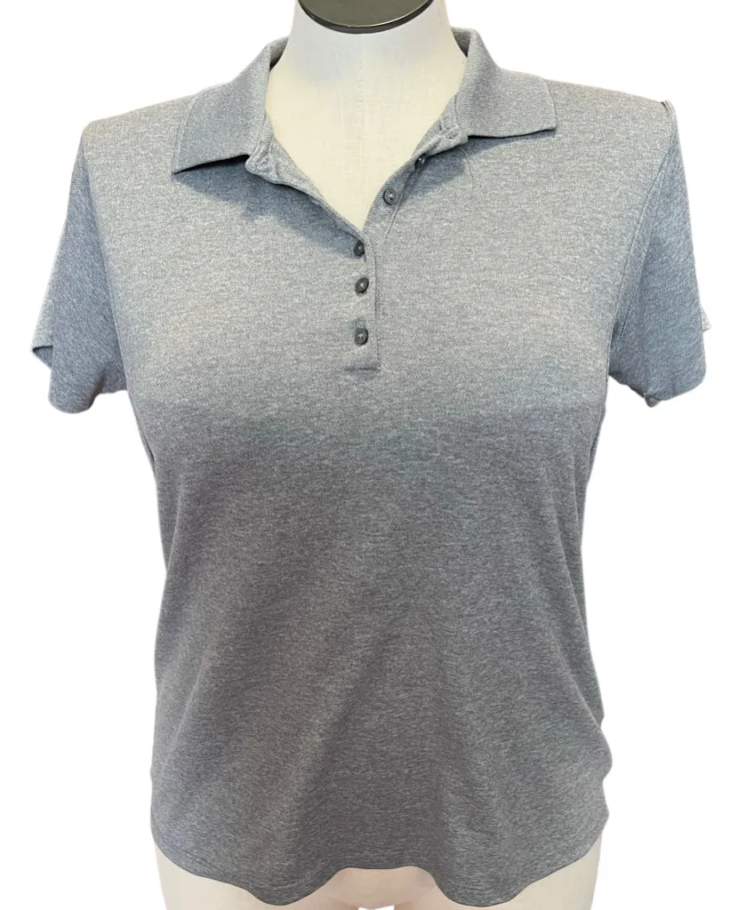 Antigua Gray Polo with Sleeve Logo Size L
