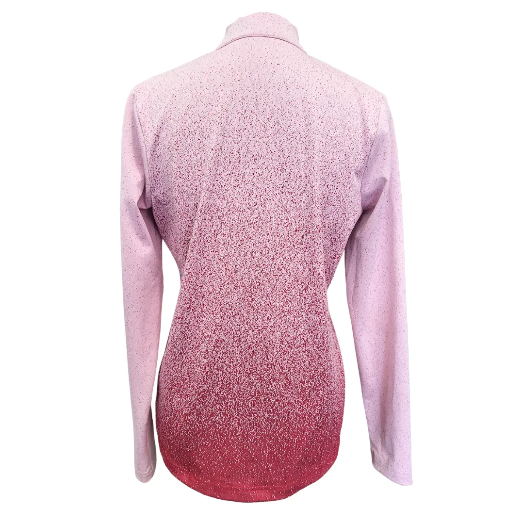 Antigua Pink & Red Splatter Ombre Full-Zip Jacket Size M MSP$60