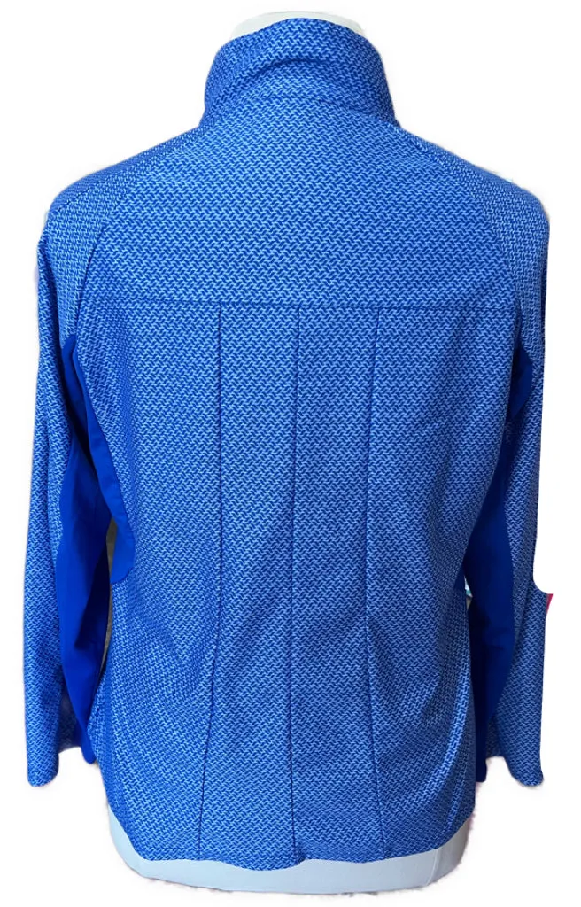 Antigua Royal Blue Print Half Zip Pullover with Logo Size XL MSP$75