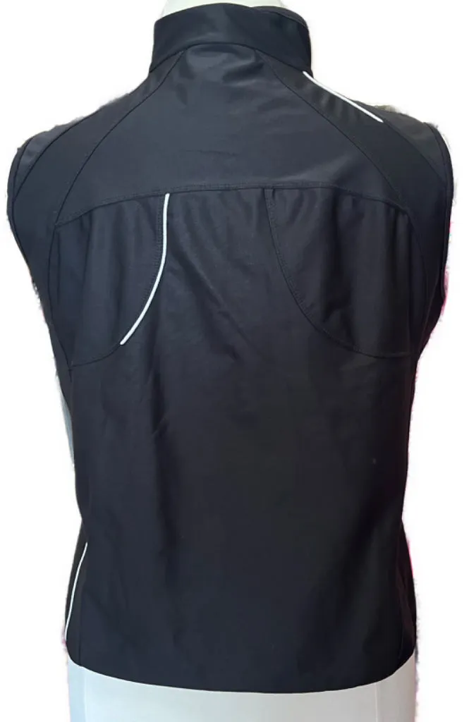 Antigua Women's Black Full-Zip Golf Vest with Logo Size XL MSP$88