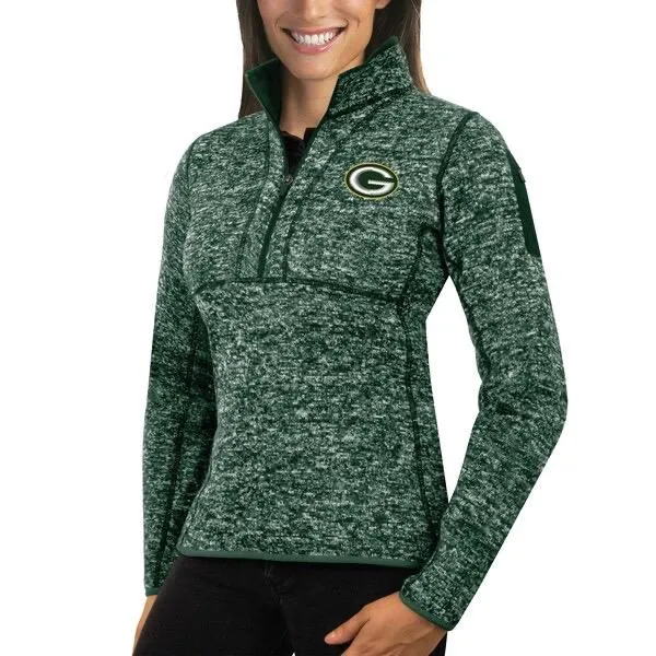 Antigua Women's Green Bay Packer Fortune Half Zip Pullover Size XL MSP$125