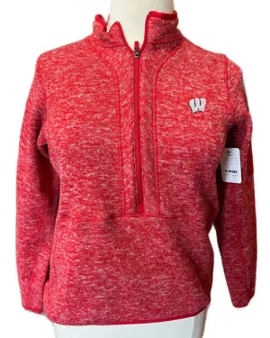 Antigua Women's Red Heather Fortune Pullover - University Of Wisconsin Size XL MSP$120