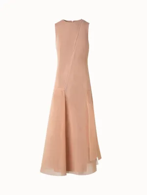 Asymmetrical Techno Grid Midi Dress 