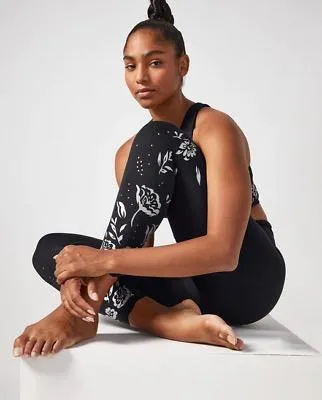 Athleta Black Elation Eyelet 7/8 Tight Legging. Size L  MSP$89