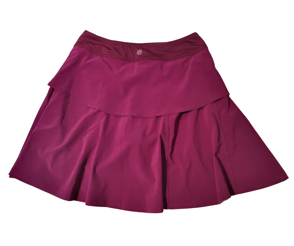 Athleta Burgundy Pull-On Skort with Front Cinch Size 0 MSP$69