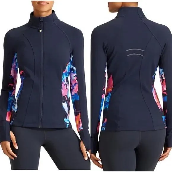 Athleta Navy Super Impose Hope Full-Zip Jacket Size L MSP$118